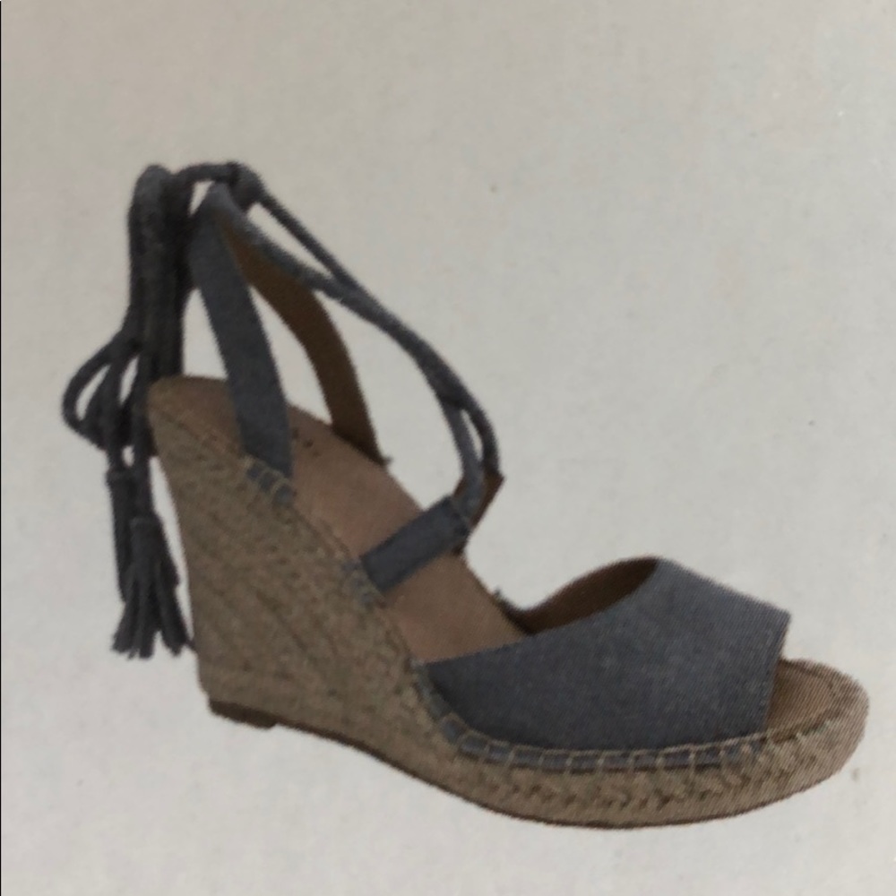 Denim Lace Up Wedges **worn once!